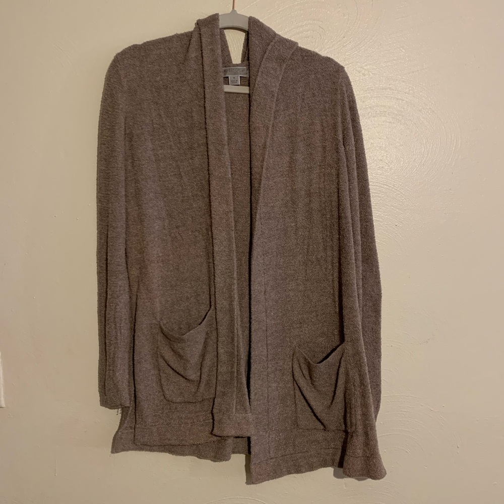 Barefoot Dreams Cozychic Lite Resord Cardi with Hood Mauve Women's Medium